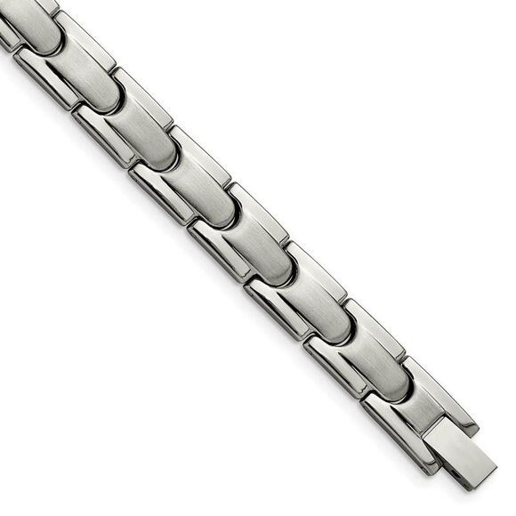 Men's 10mm Titanium Brushed & Polished Link Bracelet 8.5 Inch